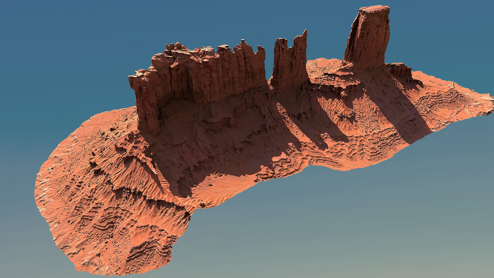 Scanned Canyon Cliff - A Low-poly 3D model_5