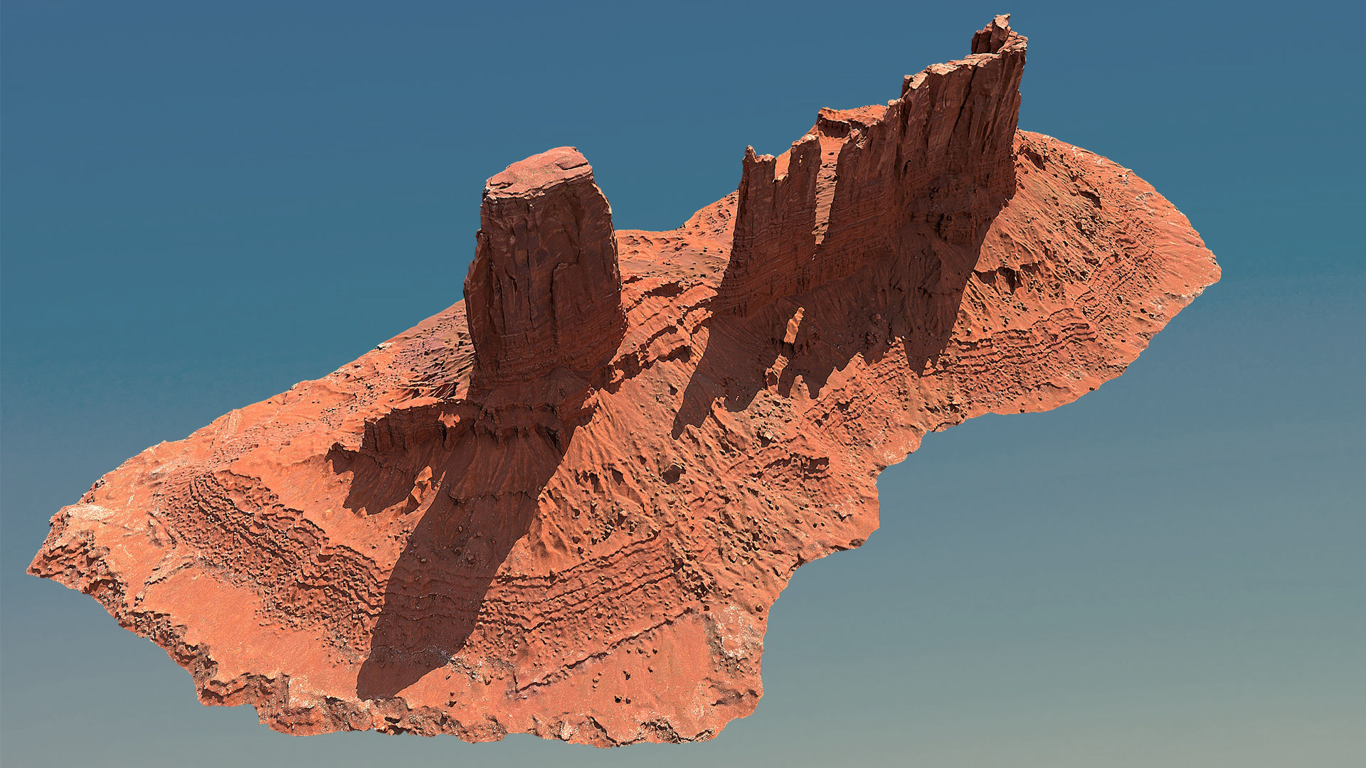 Scanned Canyon Cliff - A Low-poly 3D model_4