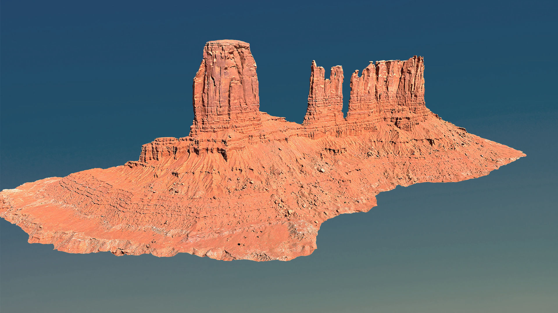 Scanned Canyon Cliff - A Low-poly 3D model_1