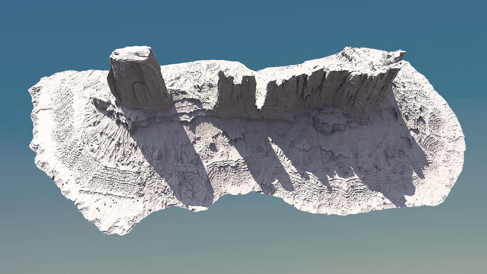 Scanned Canyon Cliff - A Low-poly 3D model_9