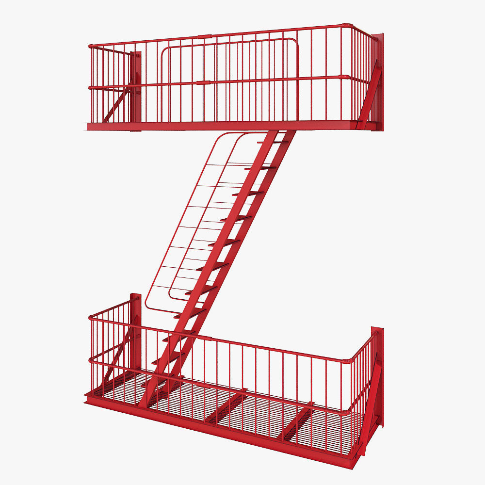 Street fire escape 3D model_6