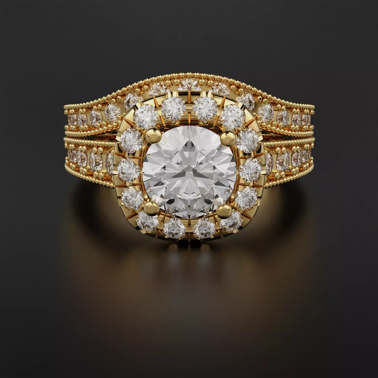 Mens  Ring with matching Band 3D print model_0