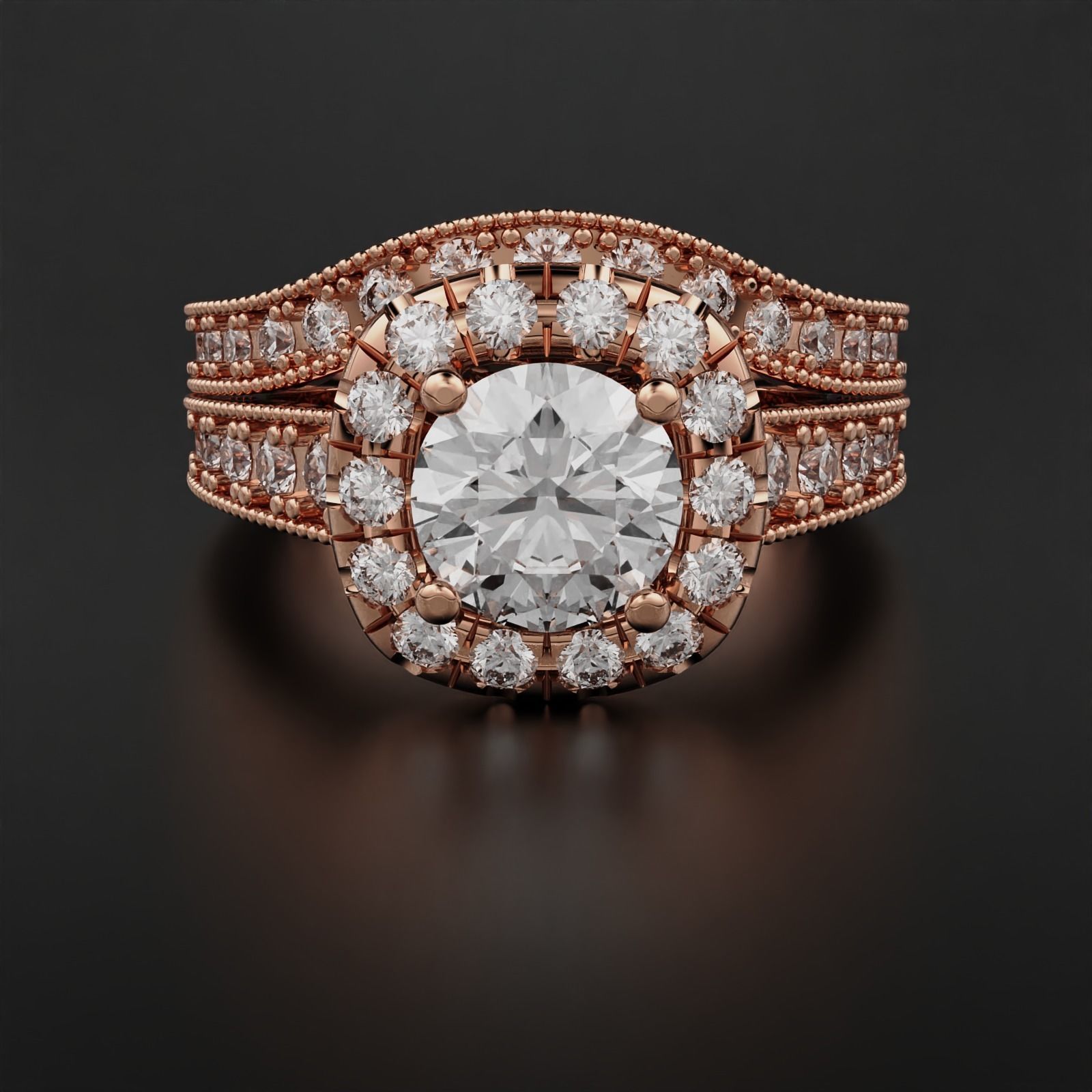 Mens  Ring with matching Band 3D print model_2