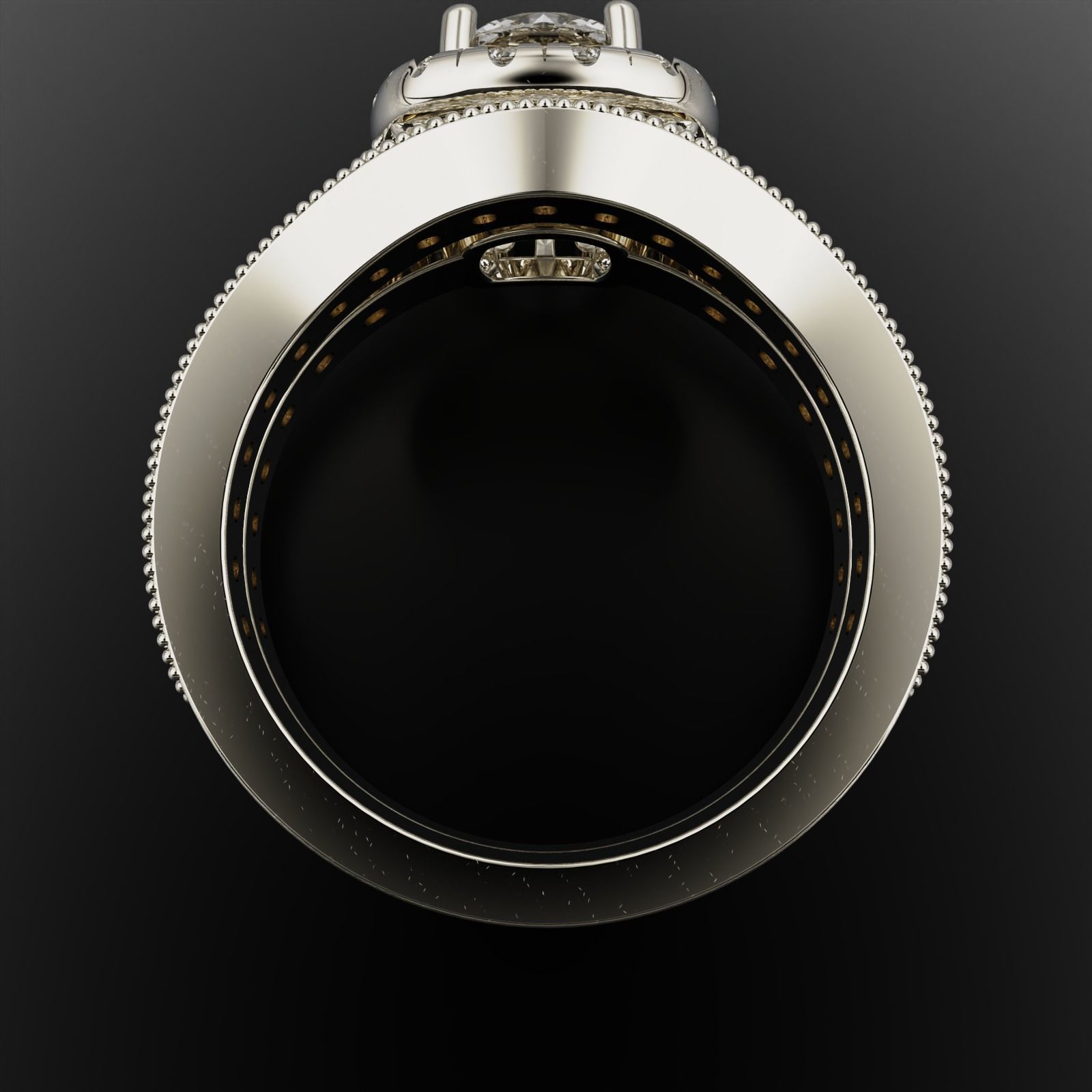 Mens  Ring with matching Band 3D print model_6