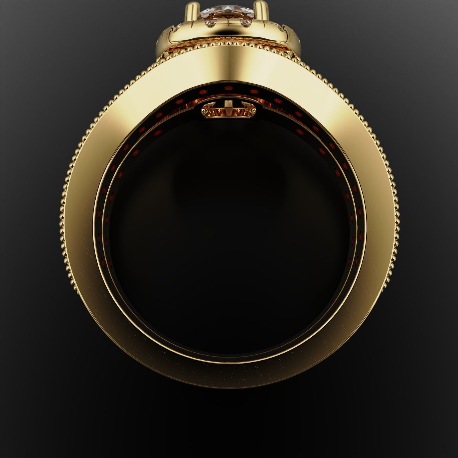 Mens  Ring with matching Band 3D print model_7