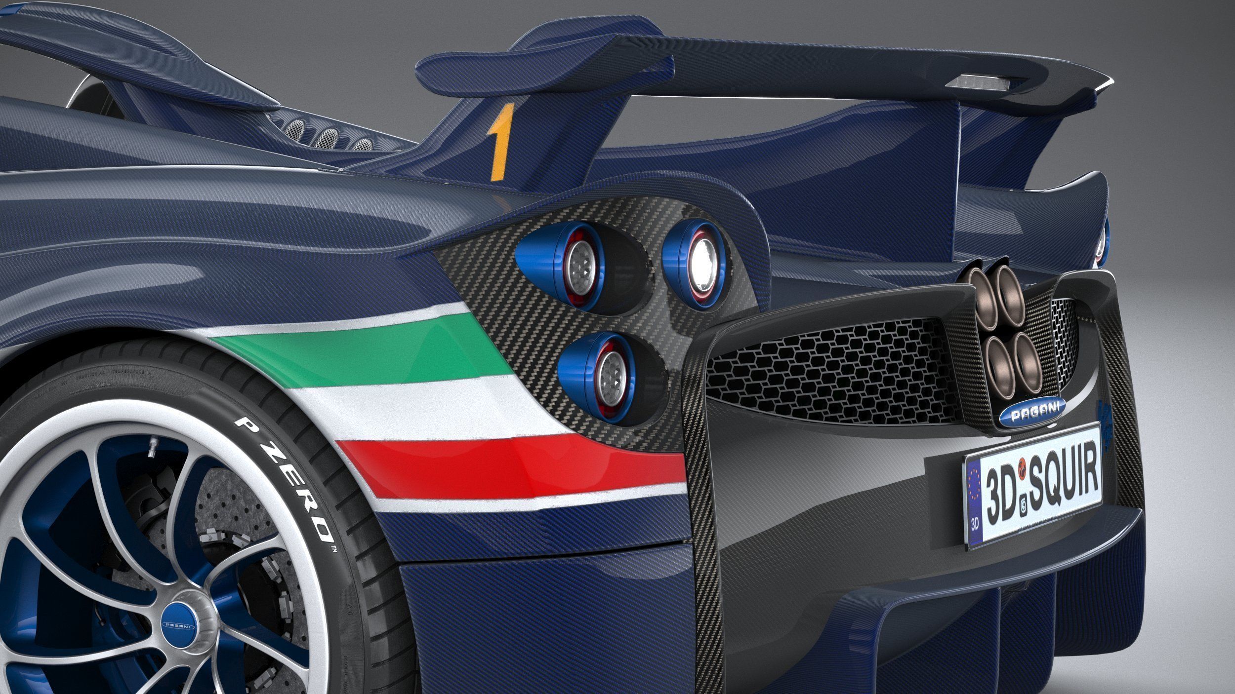 Pagani Huayra Tricolore 2021 3D model_6