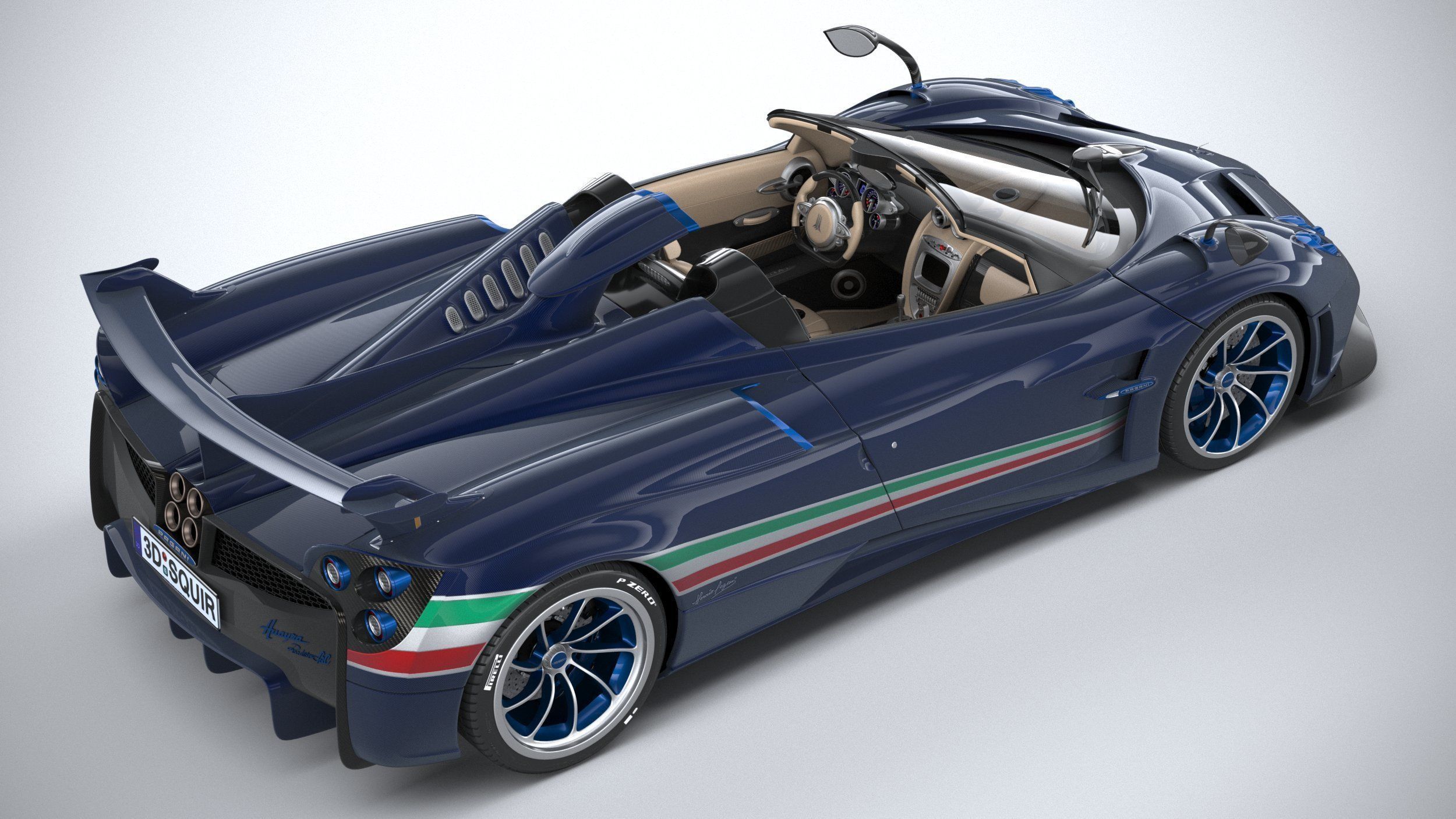 Pagani Huayra Tricolore 2021 3D model_10