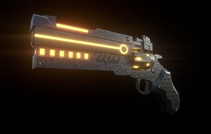 sci-fi gun - LOW POLY Low-poly 3D model