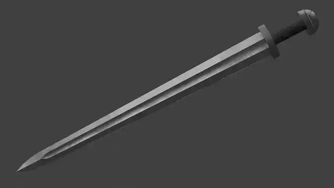 One-handed Scandinavian Sword of the Vikings Low-poly 3D model