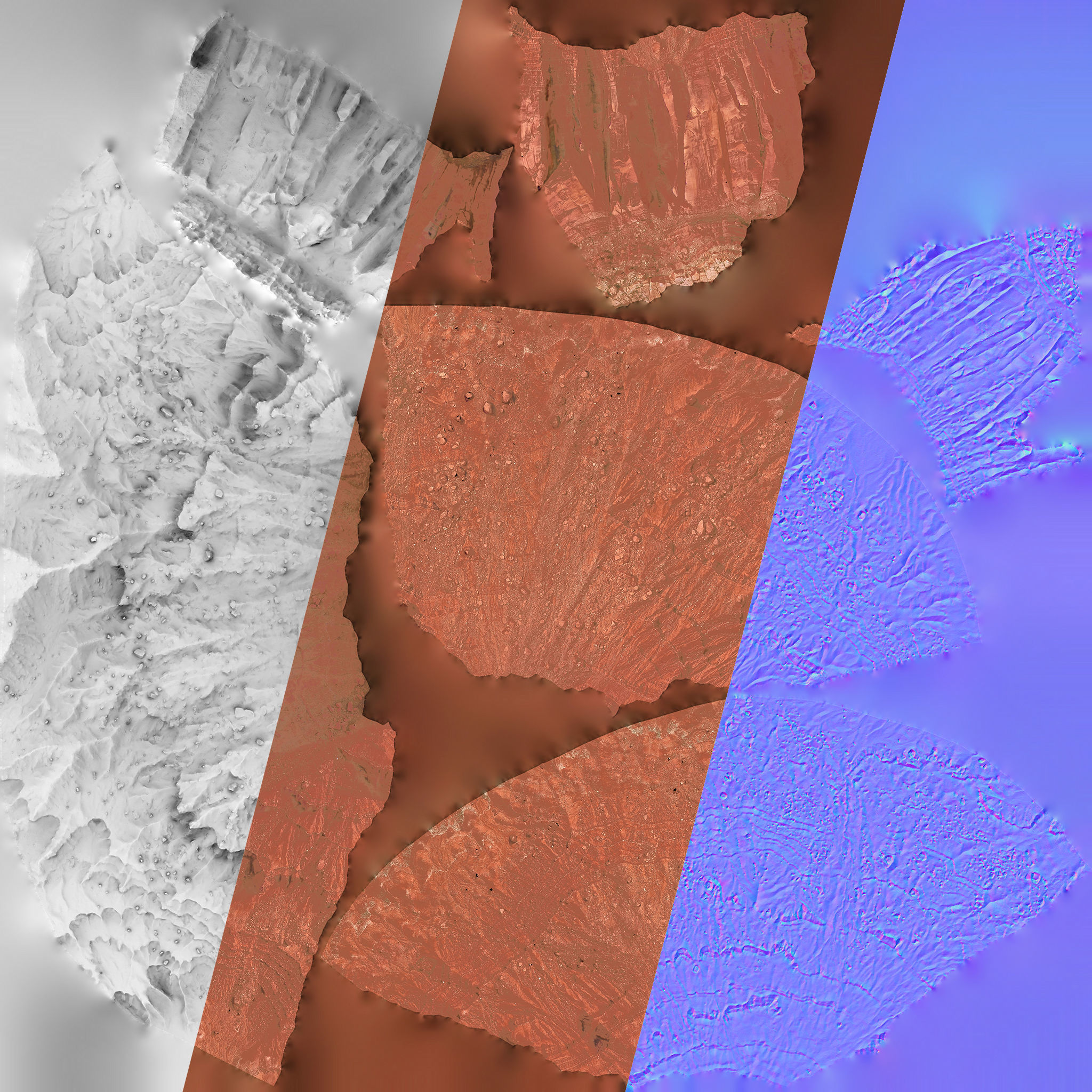 Scanned Canyon Cliff - D Low-poly 3D model_11