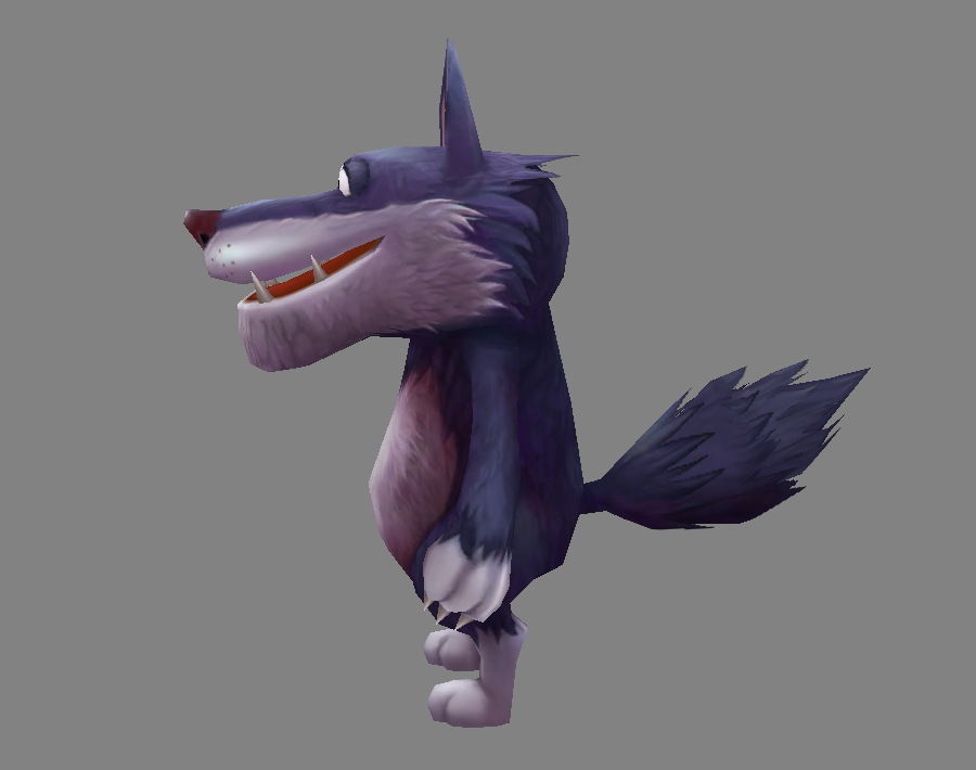 Cartoon big bad wolf Low-poly 3D model_3