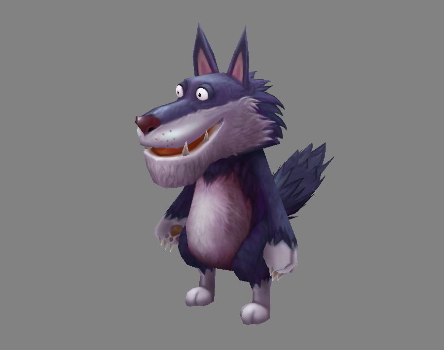 Cartoon big bad wolf Low-poly 3D model_2