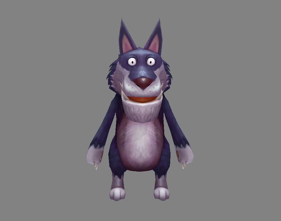 Cartoon big bad wolf Low-poly 3D model_1