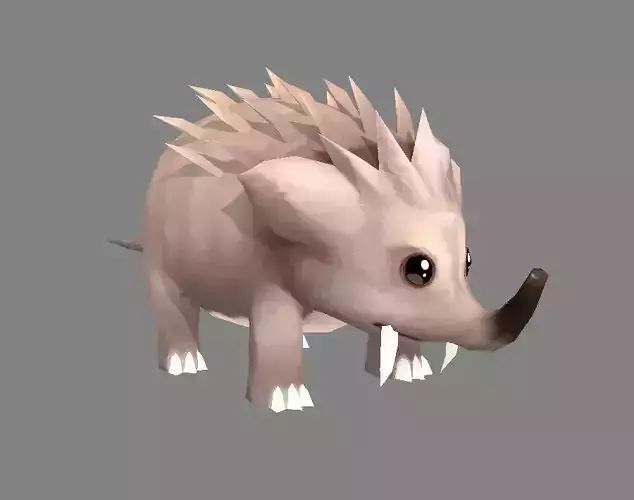 Cartoon Shrew-Hedgehog Low-poly 3D model