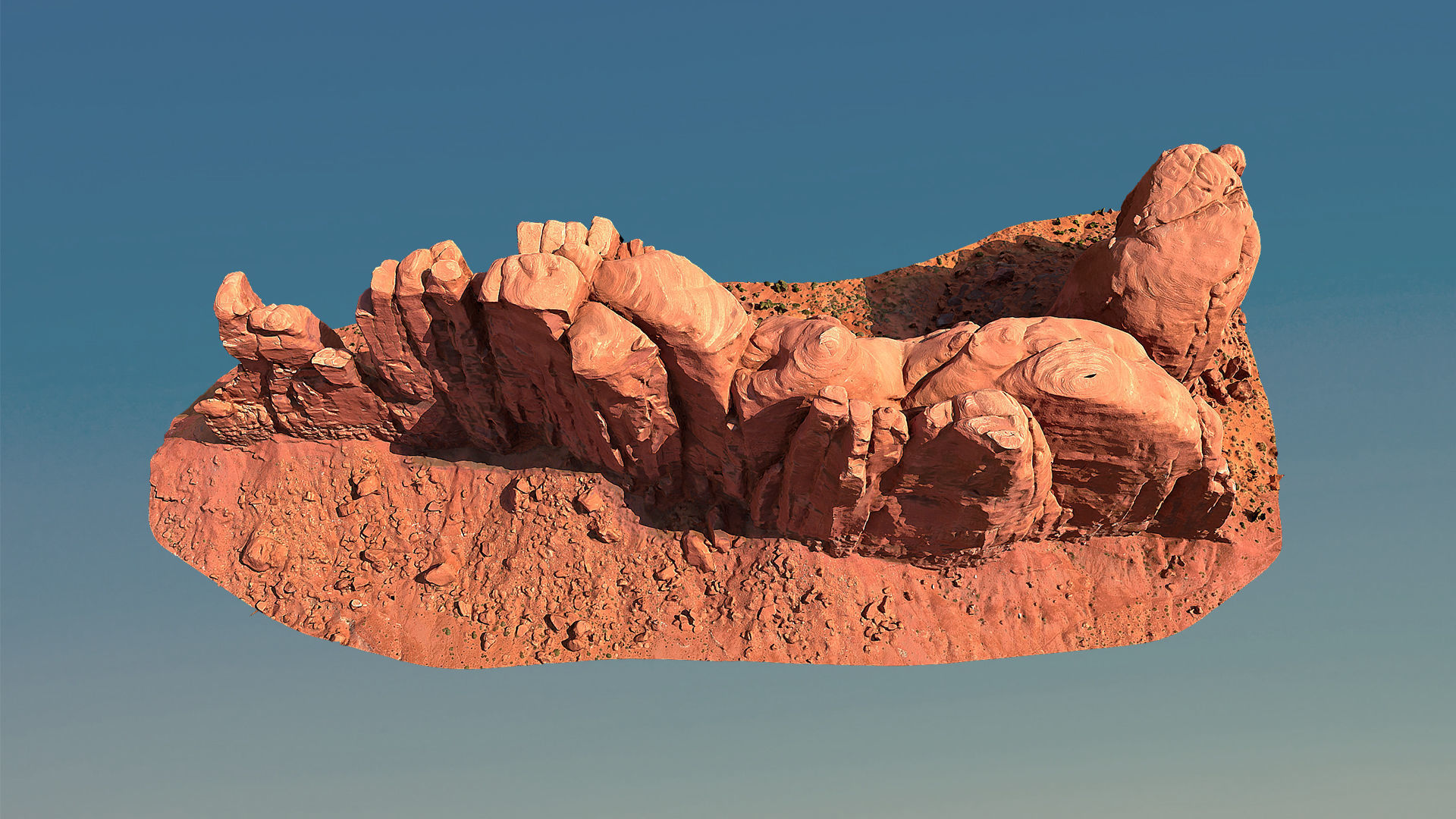 Scanned Canyon Cliff - E Low-poly 3D model_2