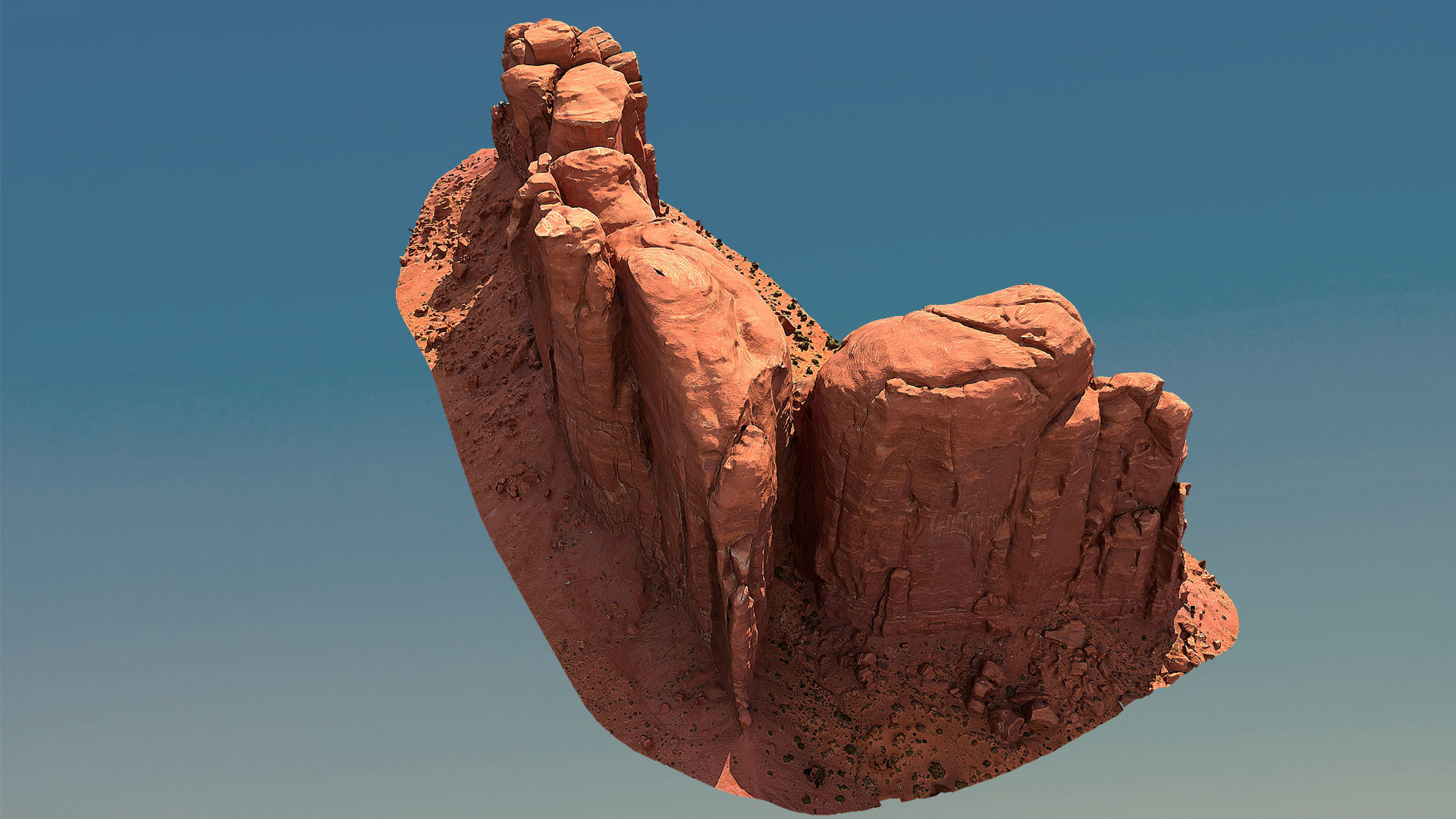 Scanned Canyon Cliff - E Low-poly 3D model_7