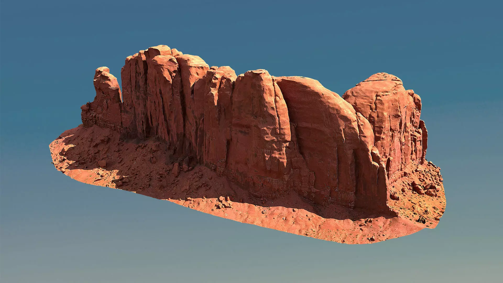 Scanned Canyon Cliff - E Low-poly 3D model_0