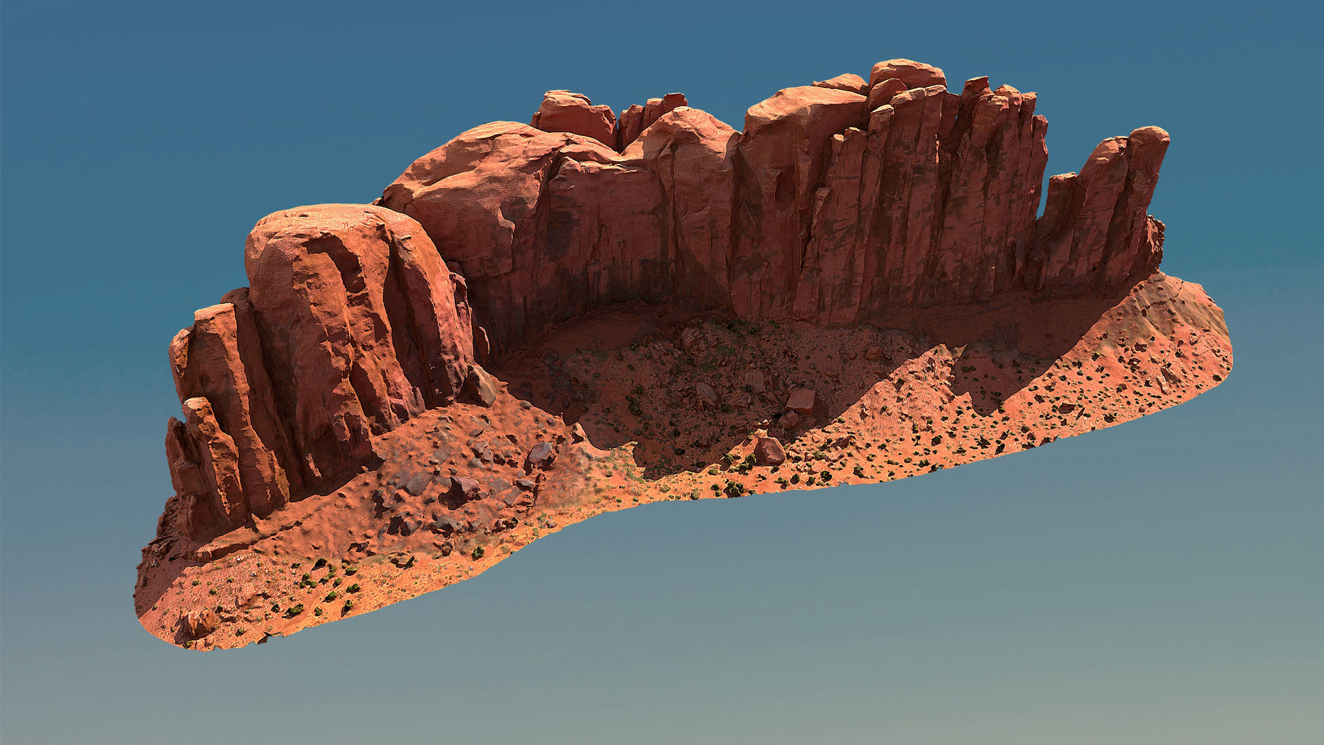 Scanned Canyon Cliff - E Low-poly 3D model_4