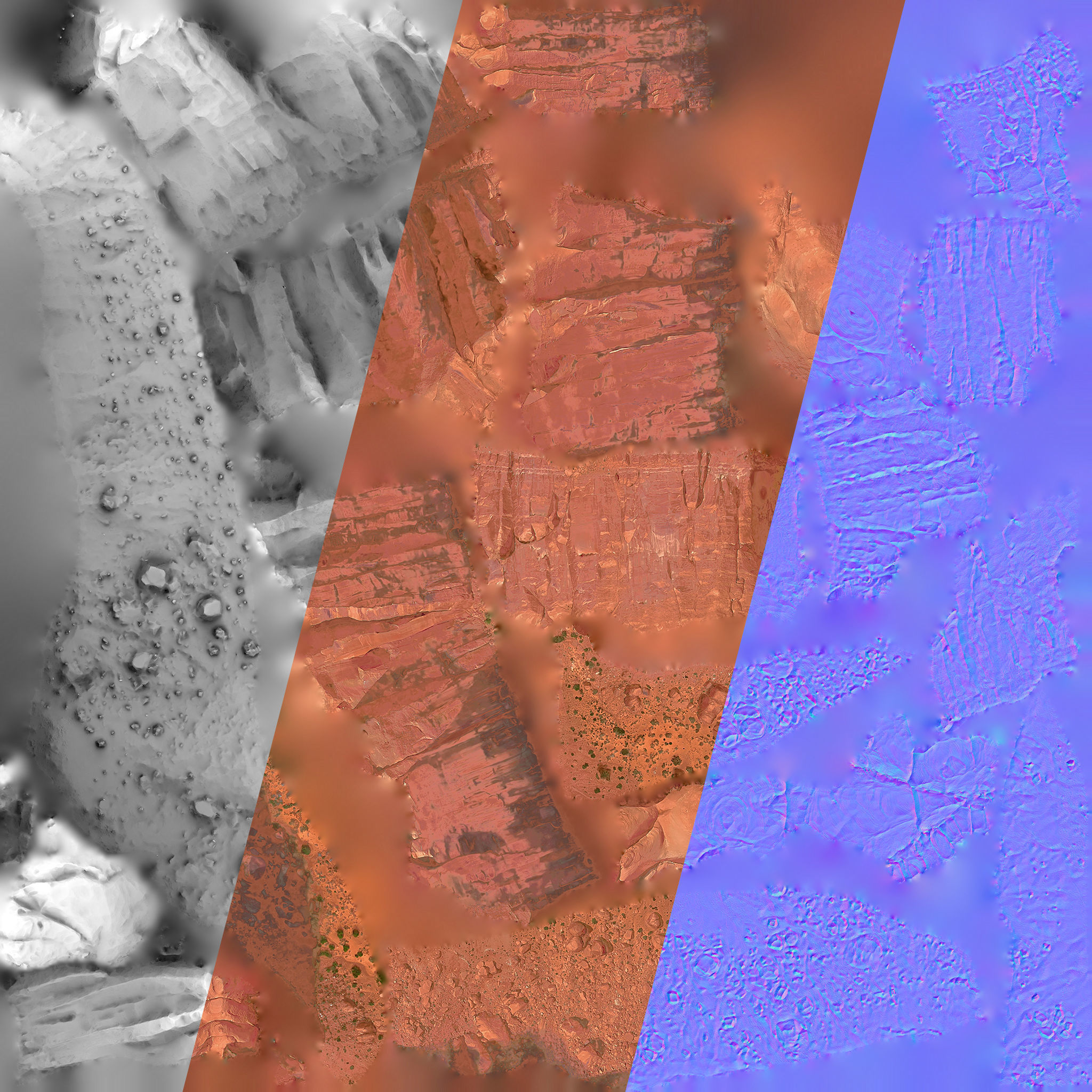 Scanned Canyon Cliff - E Low-poly 3D model_13