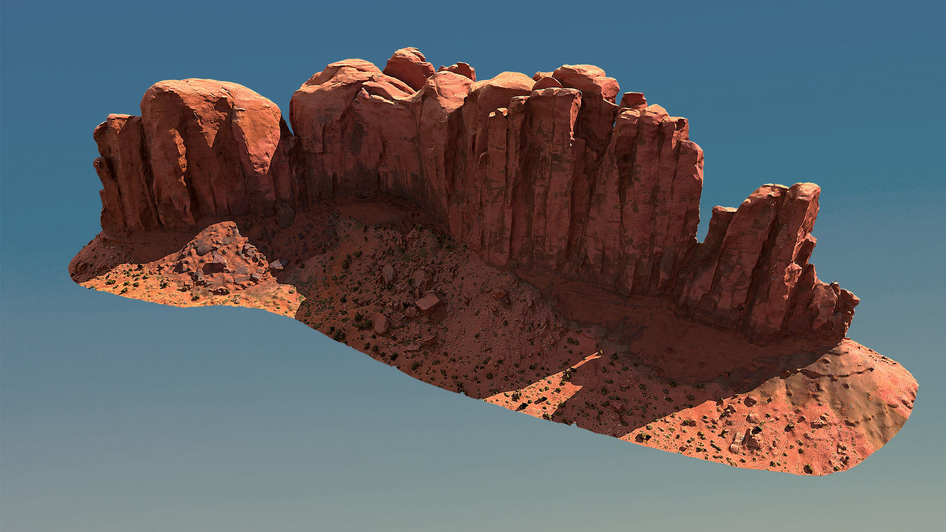 Scanned Canyon Cliff - E Low-poly 3D model_5