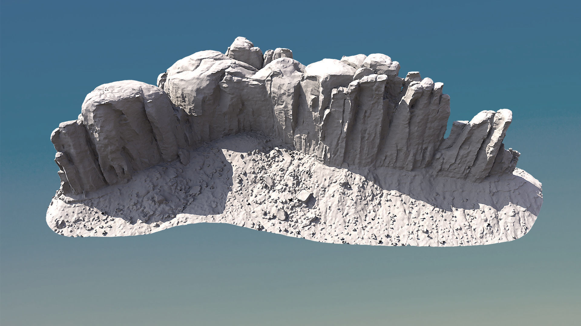 Scanned Canyon Cliff - E Low-poly 3D model_12