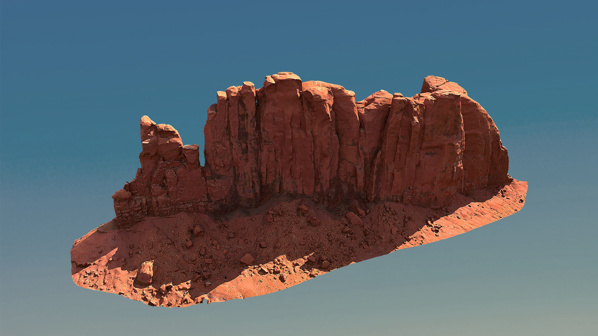 Scanned Canyon Cliff - E Low-poly 3D model_1