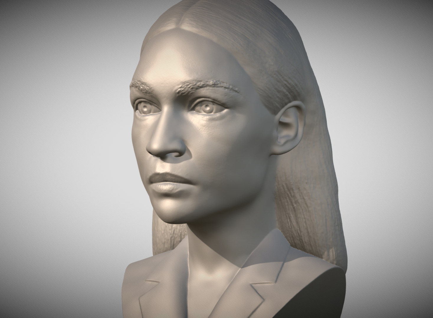 Alexandria Ocasio-Cortez bust 3D printing ready stl obj formats 3D print model_4