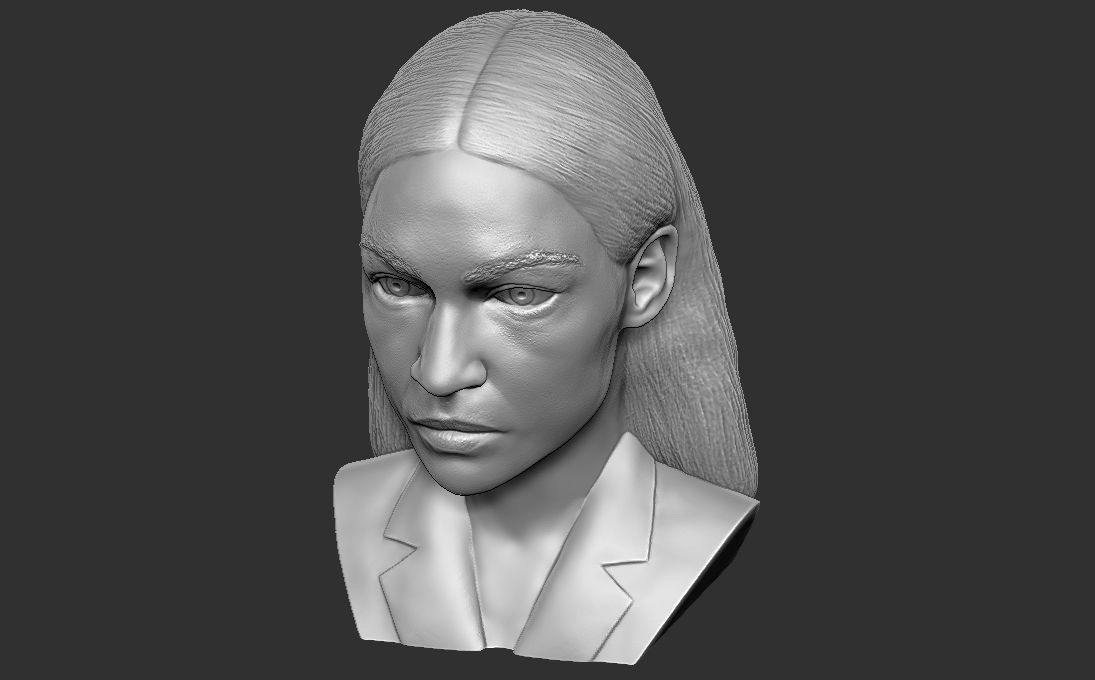 Alexandria Ocasio-Cortez bust 3D printing ready stl obj formats 3D print model_24