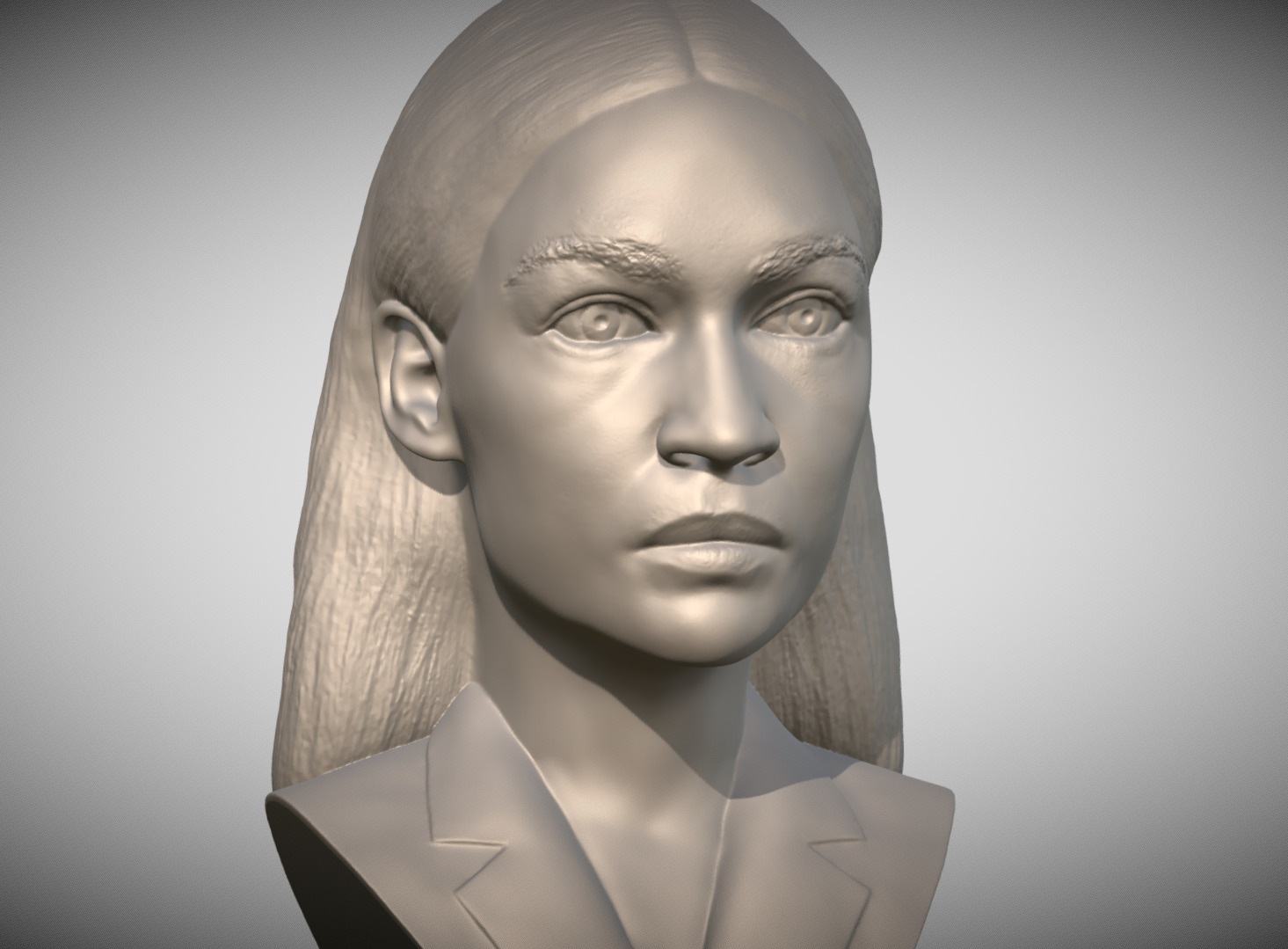Alexandria Ocasio-Cortez bust 3D printing ready stl obj formats 3D print model_2