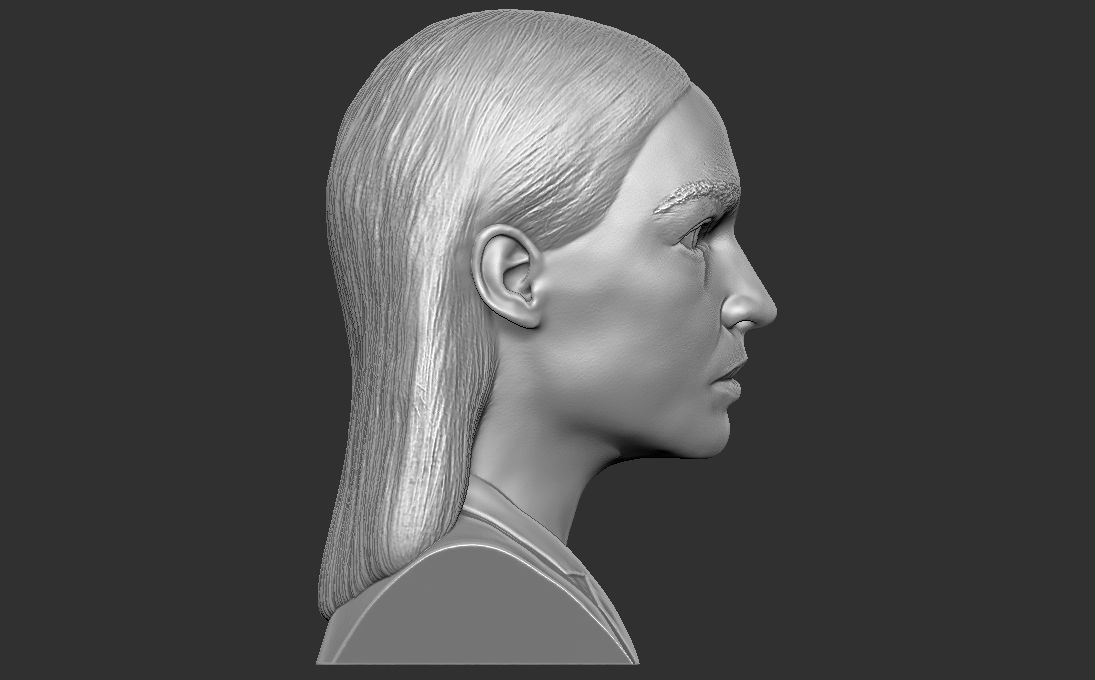 Alexandria Ocasio-Cortez bust 3D printing ready stl obj formats 3D print model_14
