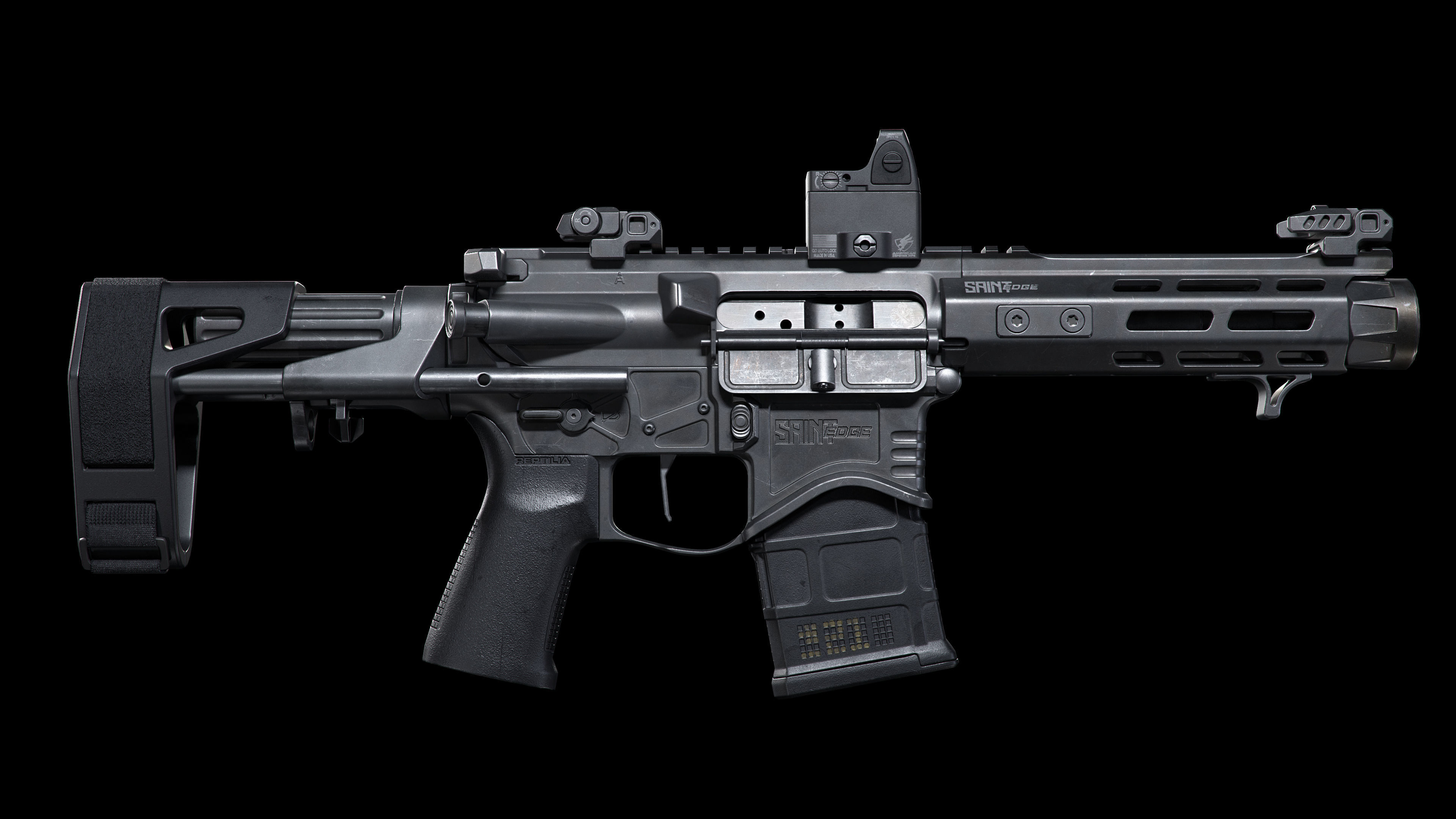 Springfield Armory Saint edge PDW Saint edge EVAC ar15 pistols Low-poly 3D model_5