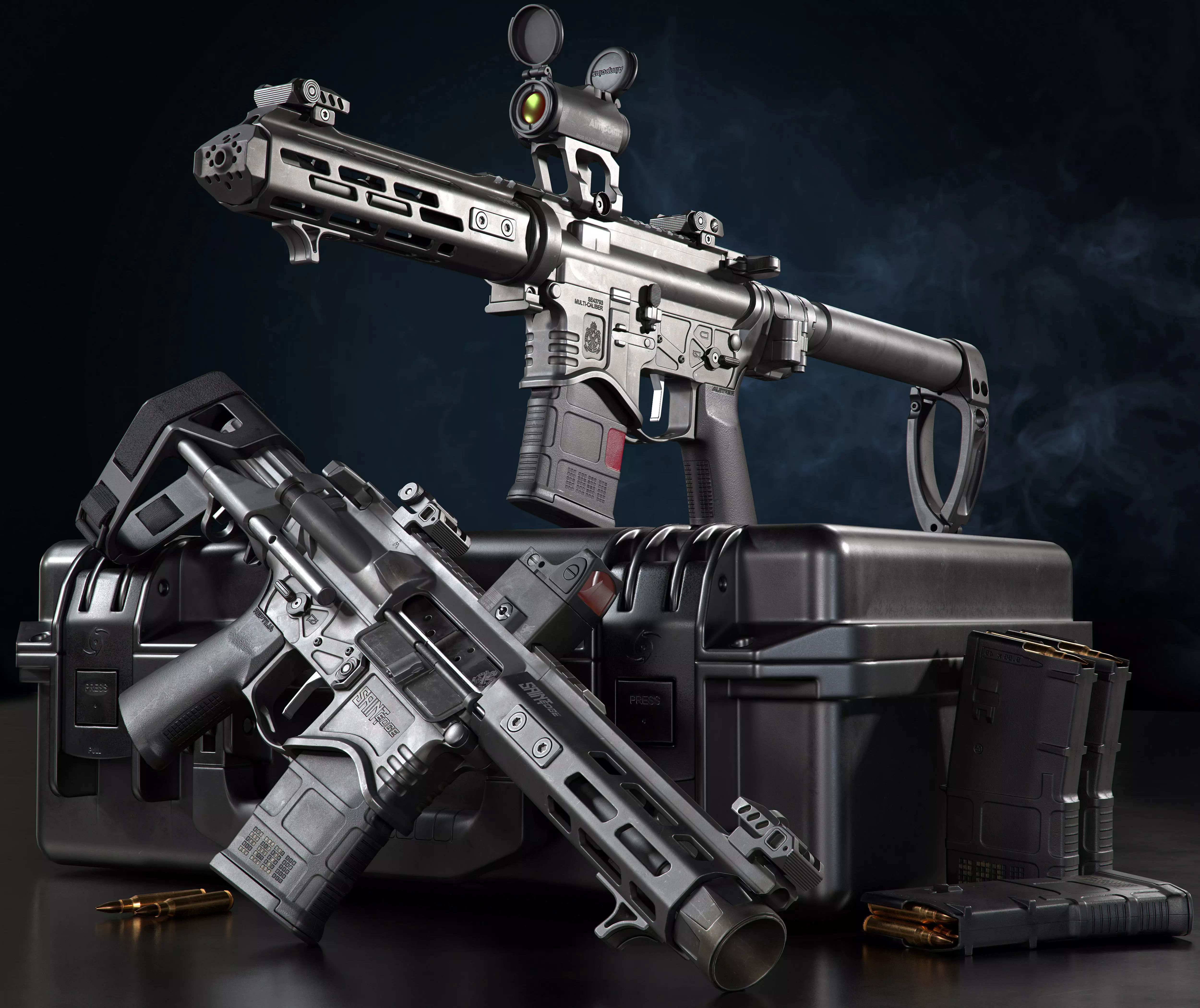 Springfield Armory Saint edge PDW Saint edge EVAC ar15 pistols Low-poly 3D model_0