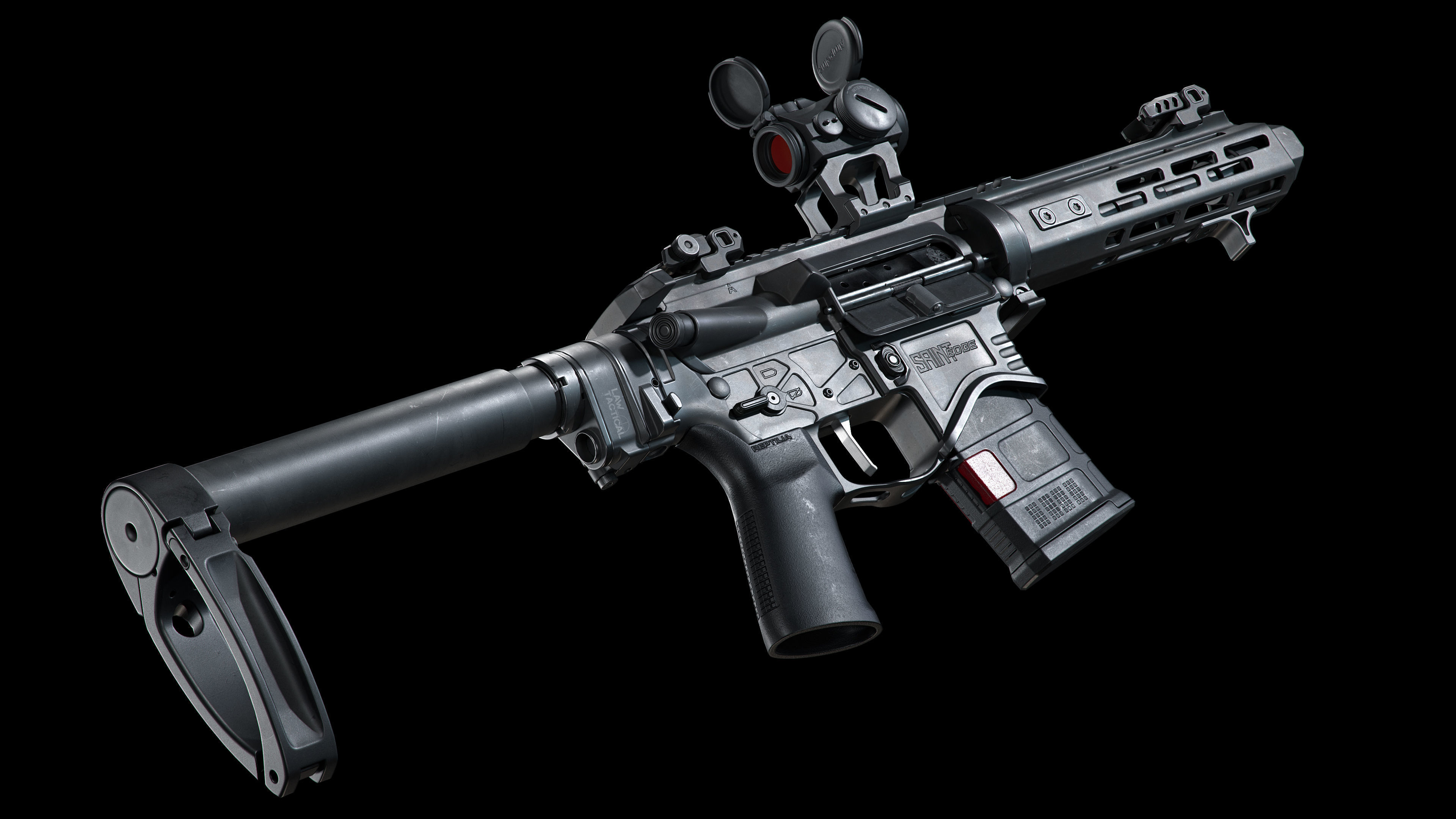 Springfield Armory Saint edge PDW Saint edge EVAC ar15 pistols Low-poly 3D model_10