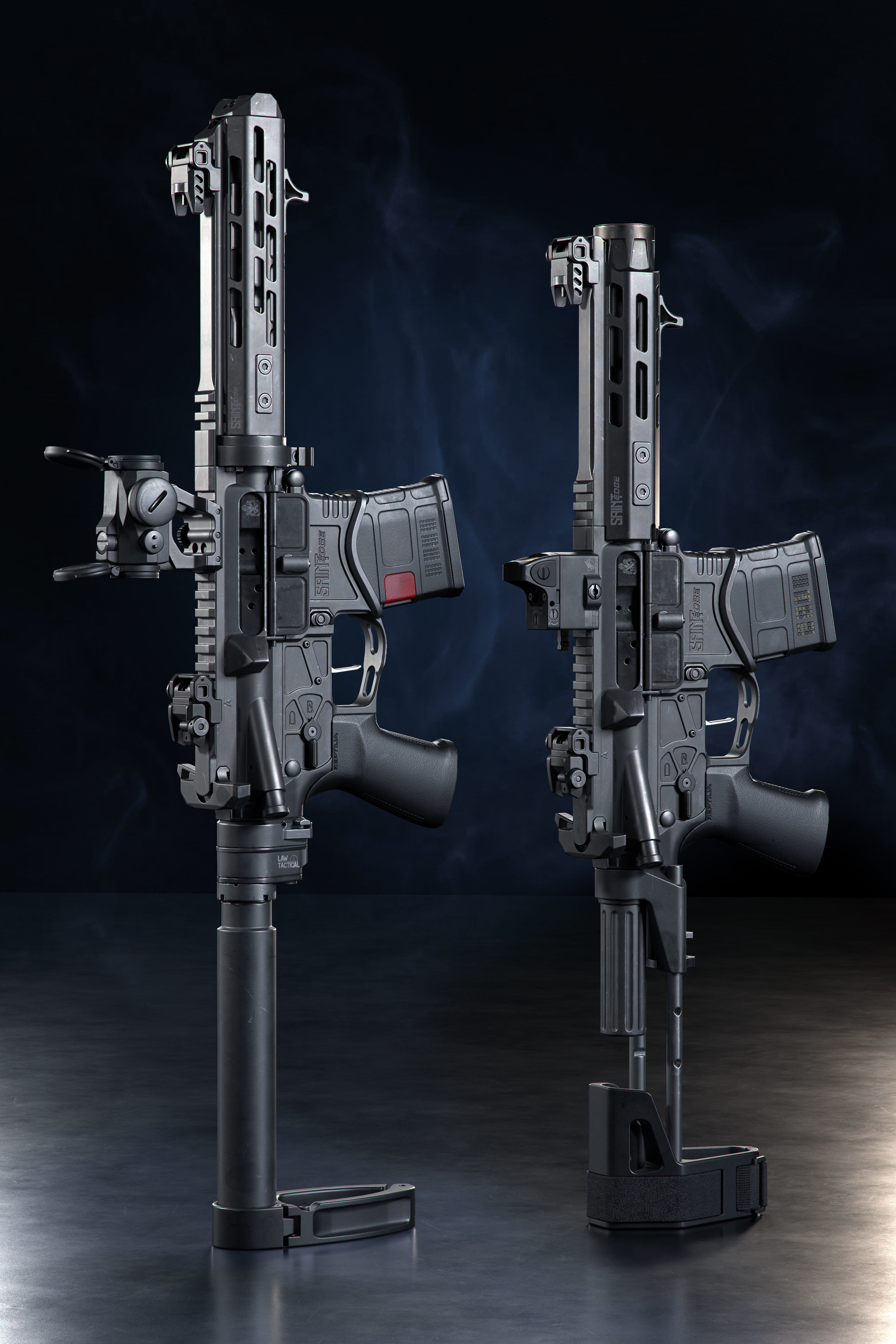 Springfield Armory Saint edge PDW Saint edge EVAC ar15 pistols Low-poly 3D model_1