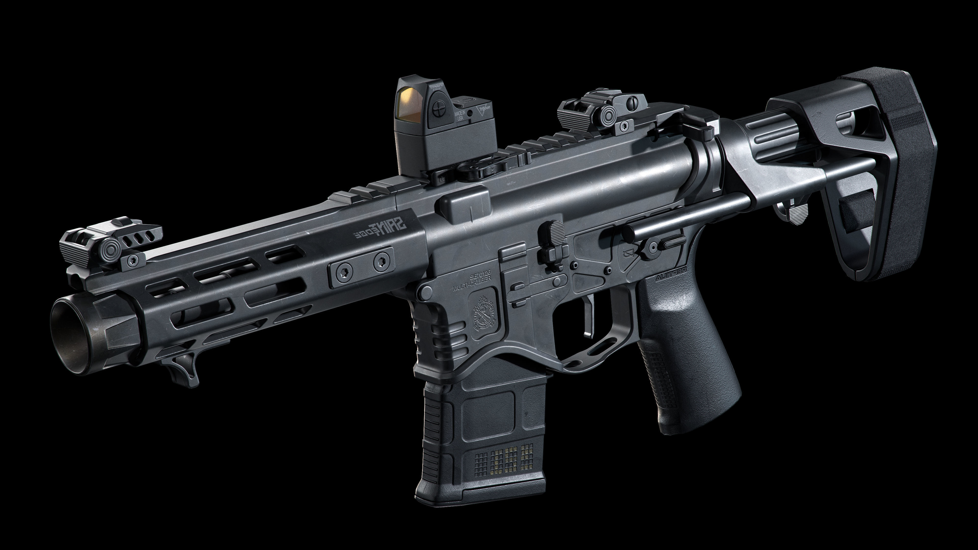 Springfield Armory Saint edge PDW Saint edge EVAC ar15 pistols Low-poly 3D model_8