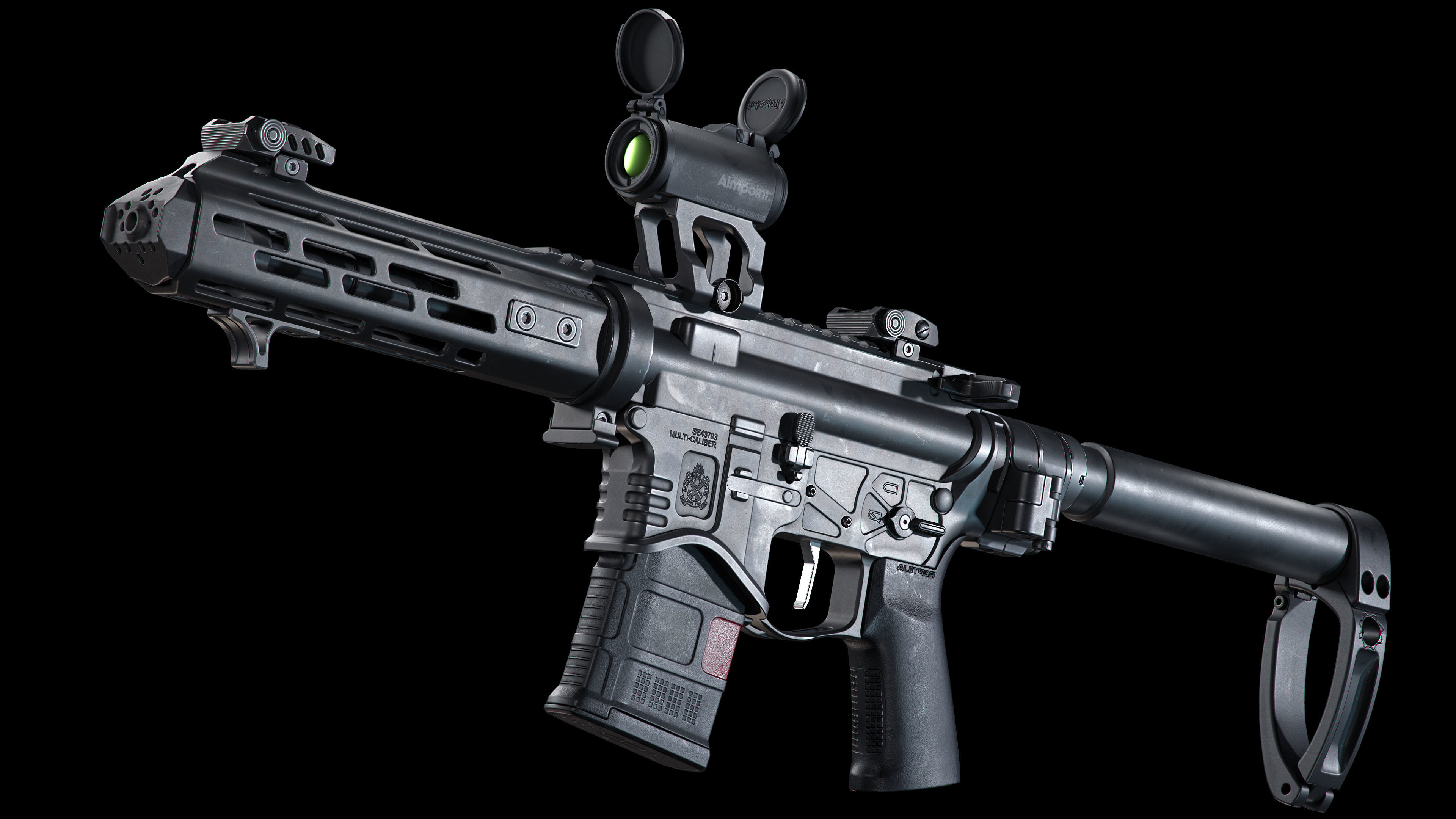 Springfield Armory Saint edge PDW Saint edge EVAC ar15 pistols Low-poly 3D model_11