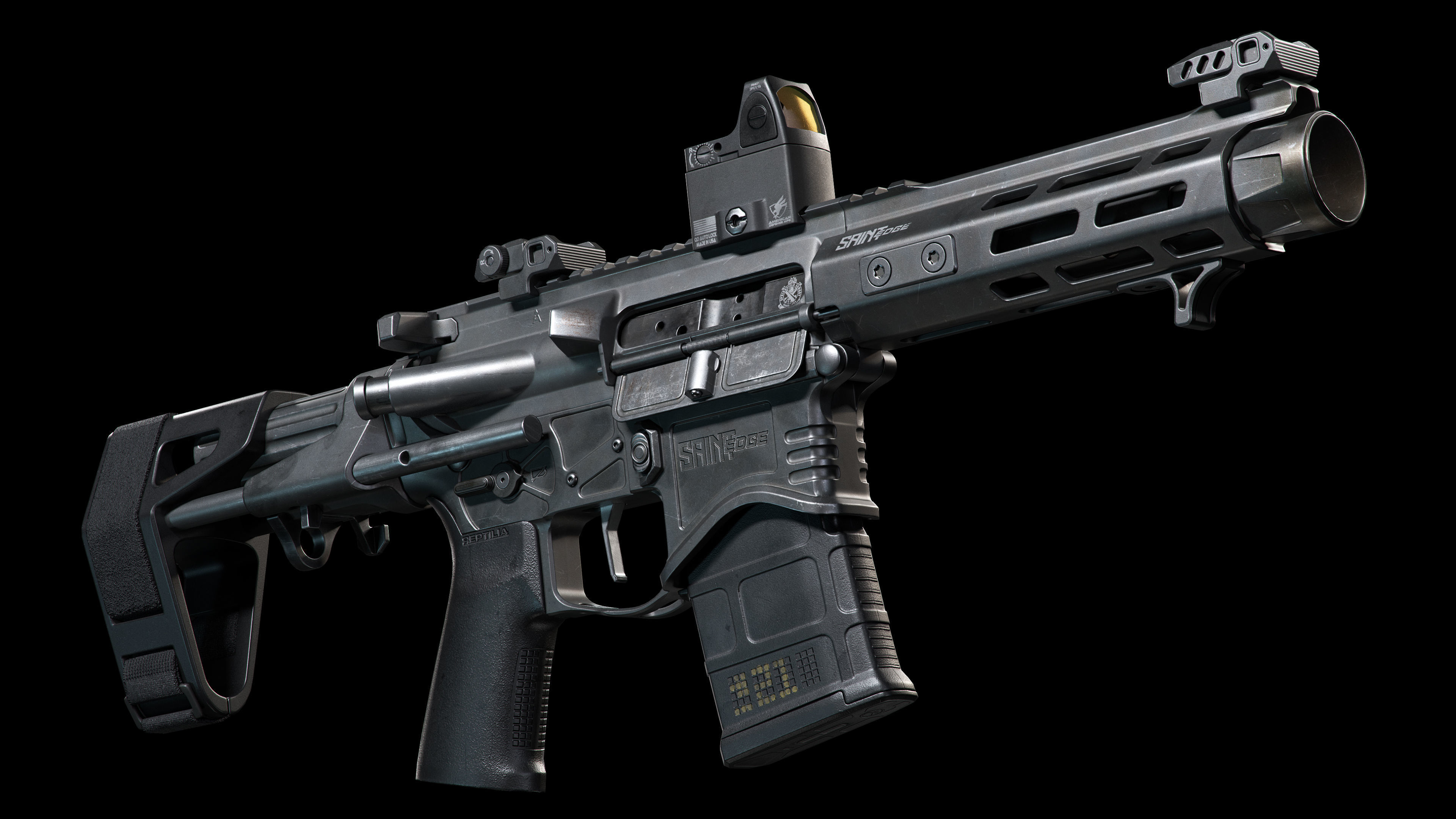 Springfield Armory Saint edge PDW Saint edge EVAC ar15 pistols Low-poly 3D model_7