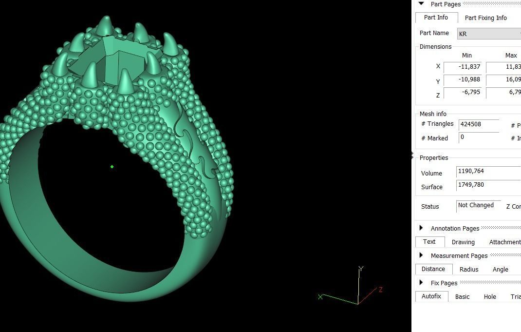Claws emerald gem cut ring 3D print model_2