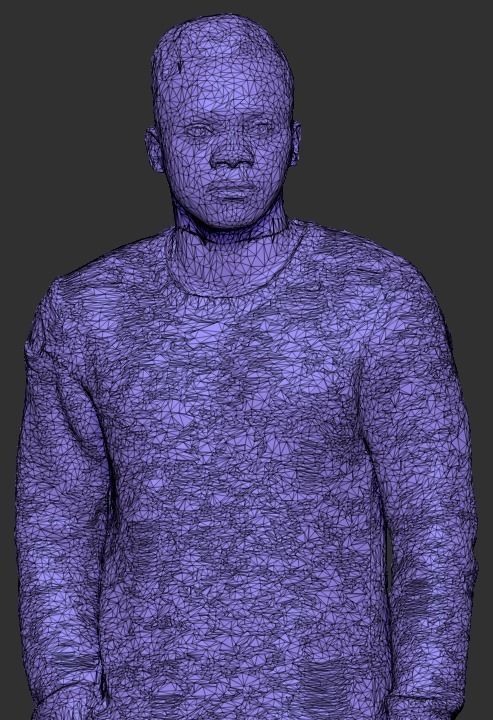 Young african man in black walking 253 Low-poly 3D model_7