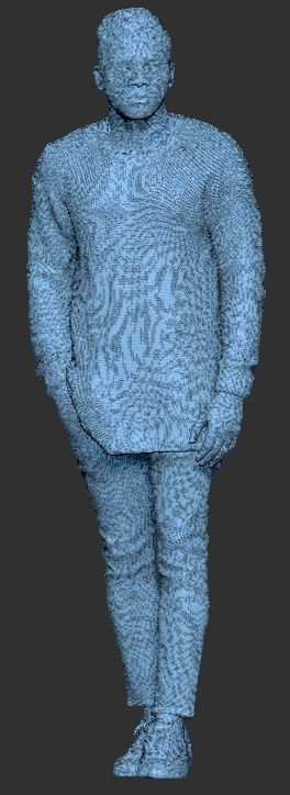 Young african man in black walking 253 Low-poly 3D model_4