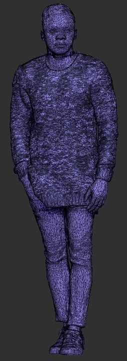 Young african man in black walking 253 Low-poly 3D model_6