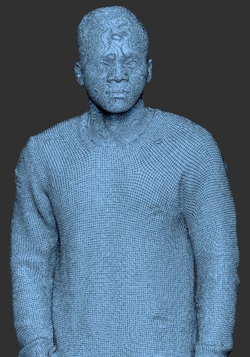 Young african man in black walking 253 Low-poly 3D model_5