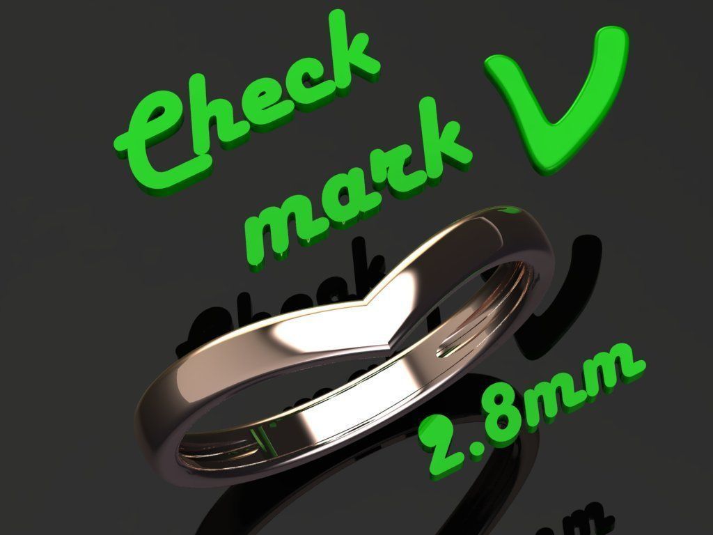 Ring big check mark 3D print model_3