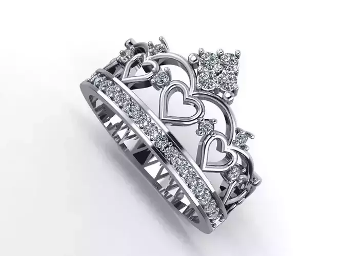 Ring crown with 7 hearts