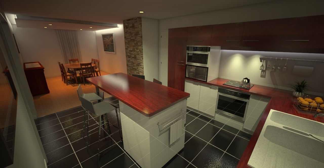 kitchen and dining area 3D model_2