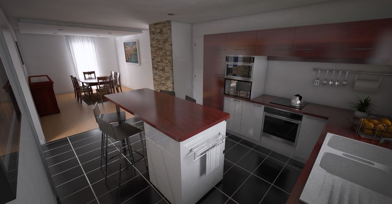 kitchen and dining area 3D model_3
