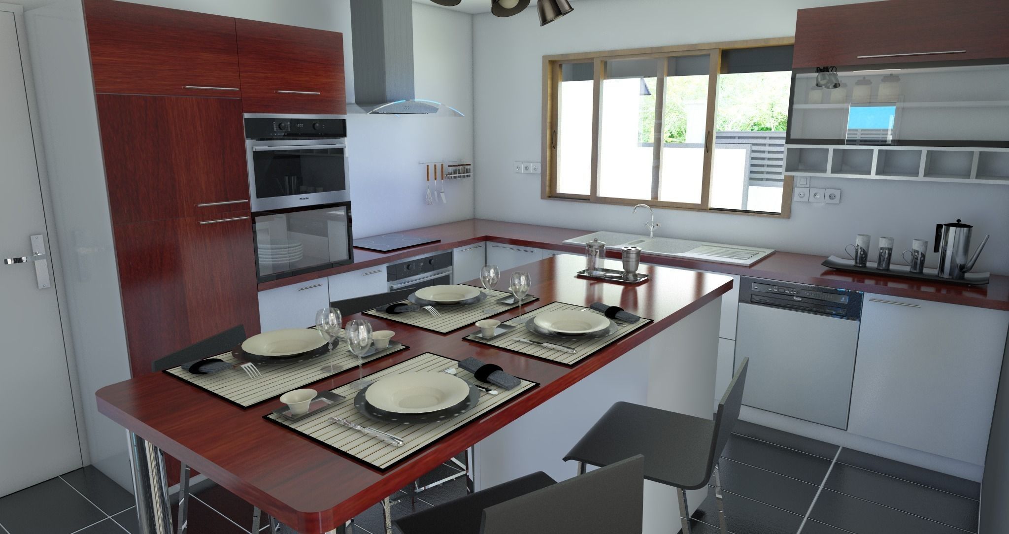 kitchen and dining area 3D model_5