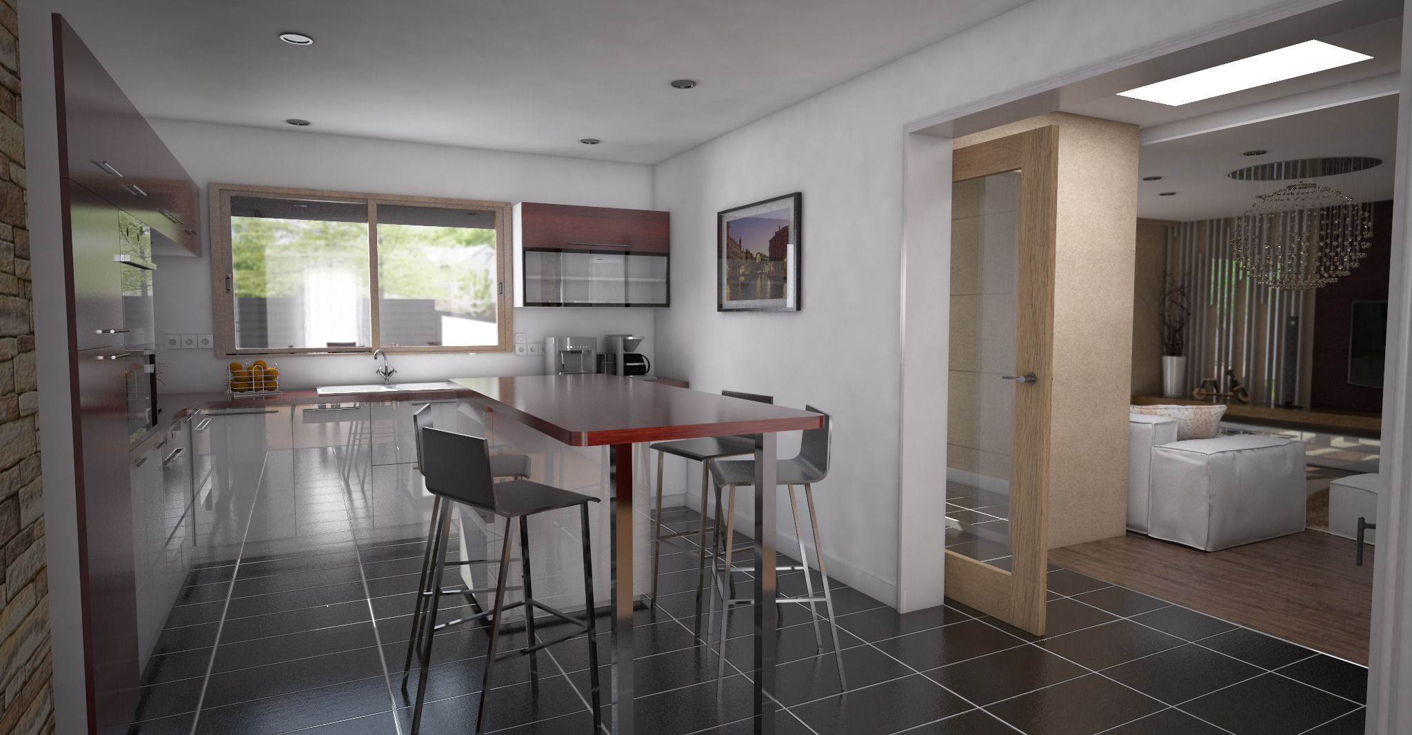 kitchen and dining area 3D model_4