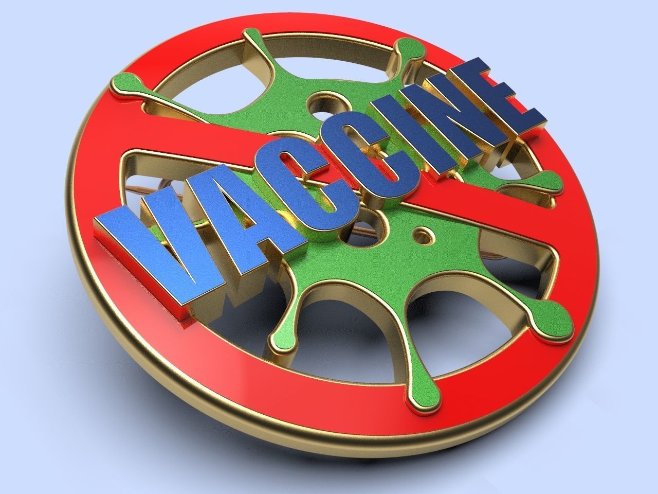 pin badge of a person vaccinated against coronavirus  3D print model_1