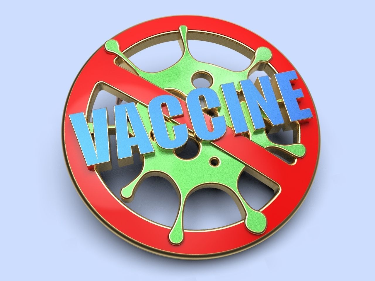 pin badge of a person vaccinated against coronavirus  3D print model_2